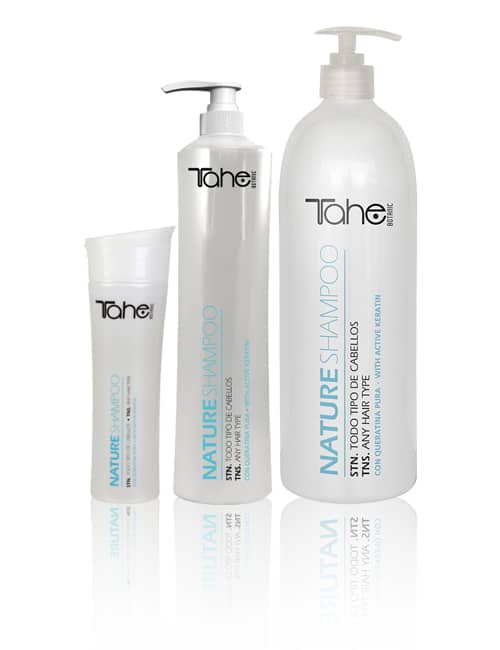 Tahe Nature Shampoo para todo tipo de cabellos, de 300 ml y 800 ml.