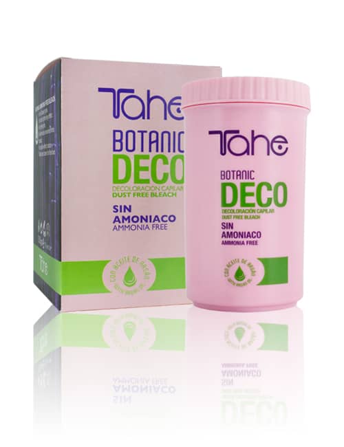 Tahe Botanic Decoloración sin Amoniaco en estuche plástico y de cartón de 500 gramos.