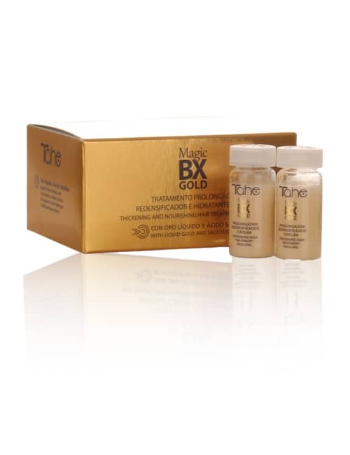 Tahe Magic Bx Gold tratamiento de mantención para cabellos finos y secos 5 ampollas de 10 ml.