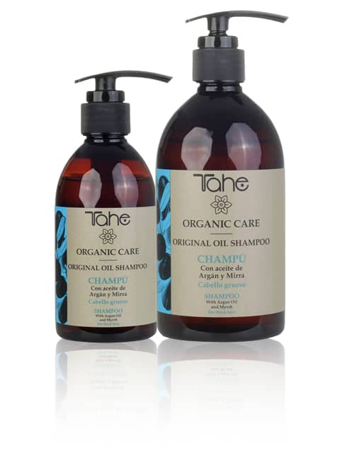 Tahe Organic Care original shampoo para cabellos finos y secos de 300 y 500 ml.
